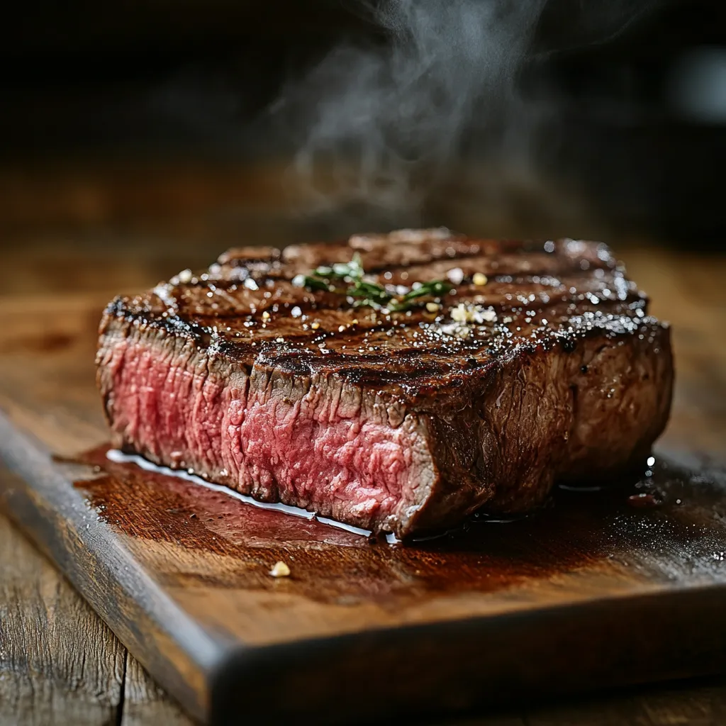 137 ribeye sous vide steak sliced and seared perfectly