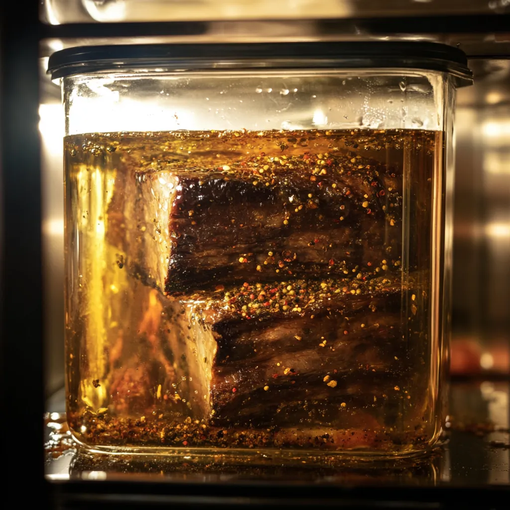 Corned Beef Sous Vide 24 Hours – The Ultimate Guide to Perfect Tenderness 8 brisket in brine before sous vide cooking