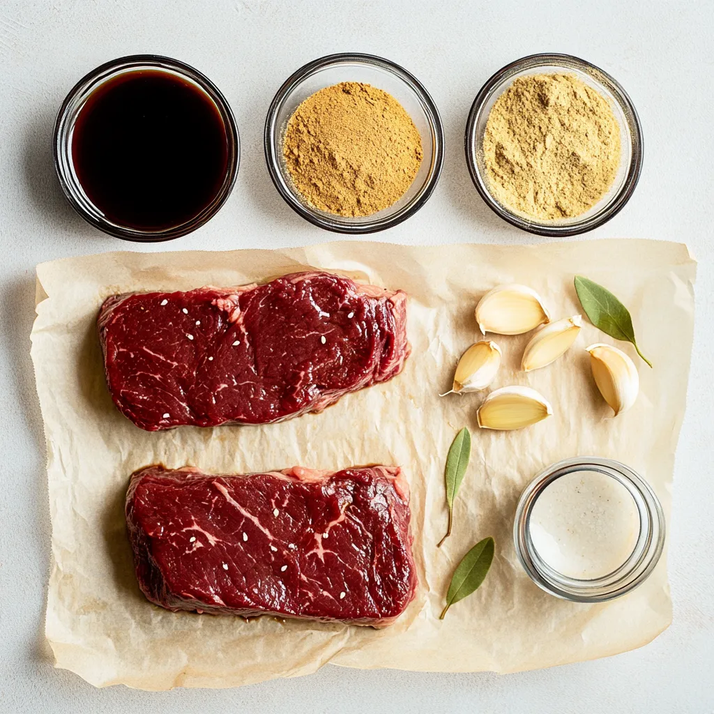 Sous Vide London Broil: Best 7-Hour Steak for Juicy Results 7 London broil marinade ingredients flat lay
