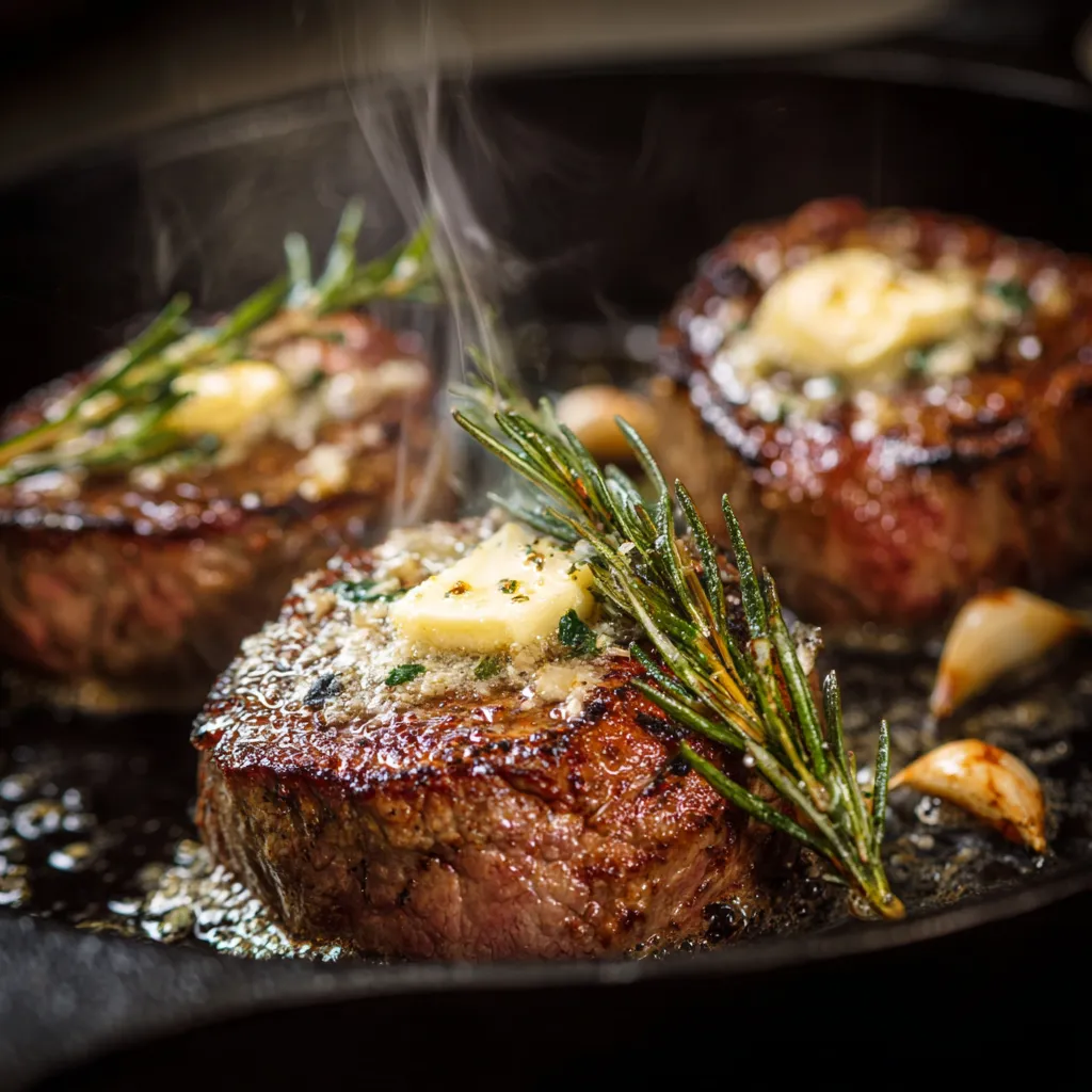 Mignon Being Sear-Basted in Cast Iron