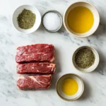 Ingredients for medium-rare sous vide flank steak