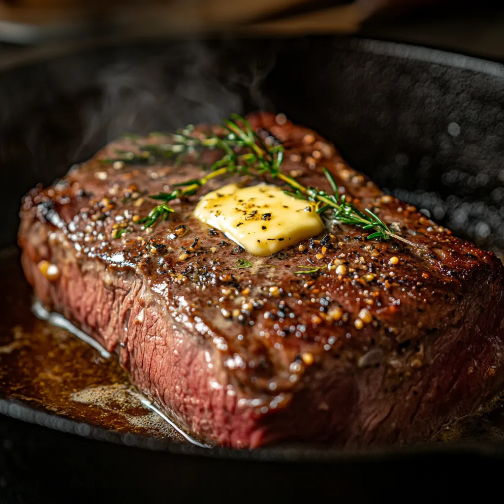 Medium-Rare Sous Vide Prime Rib | 7 Foolproof Tips for Juicy Results 9 medium-rare sous vide prime rib searing in cast iron
