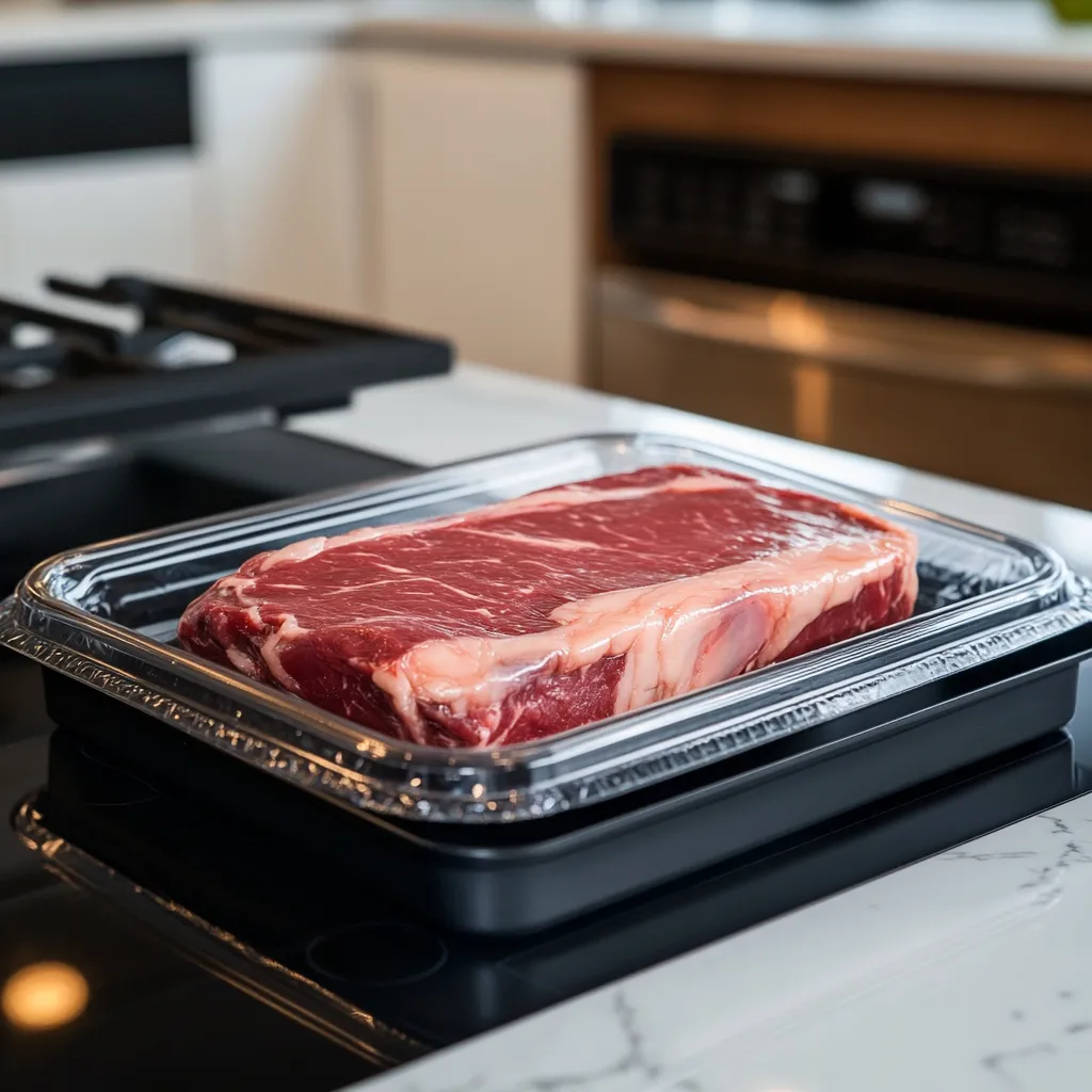 Sous Vide New York Strip Steak – 7 Easy Steps for Juicy Perfection 8 sous vide steak cooking in water bath at 129°F
