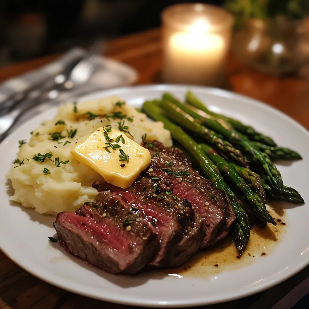 Zero-Stress Sous-Vide Steak: 5 Steps to Perfect, Juicy Results 9 plated sous vide steak with mashed potatoes and vegetables
