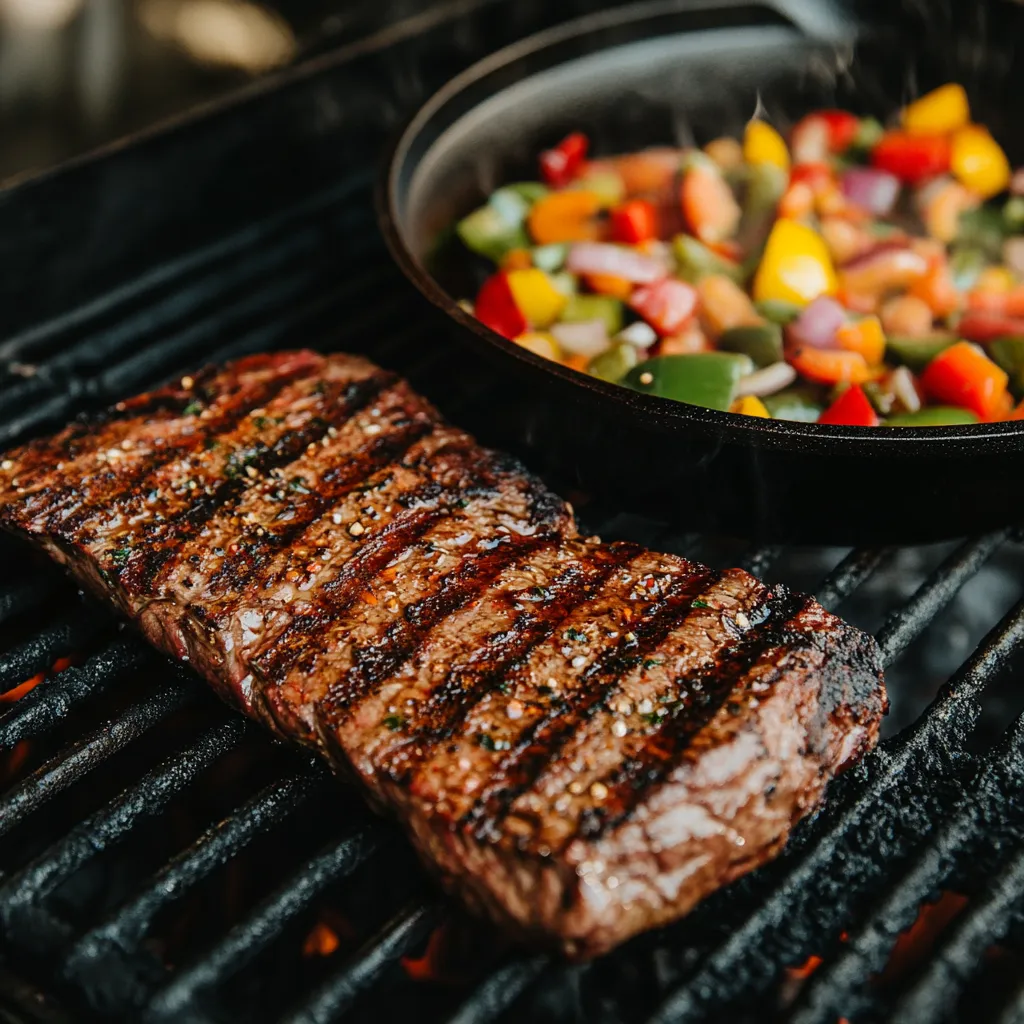 Sous Vide Flank Steak Tacos – Amazing 3-Hour Tender Recipe 9 Grilled sous vide flank steak and peppers