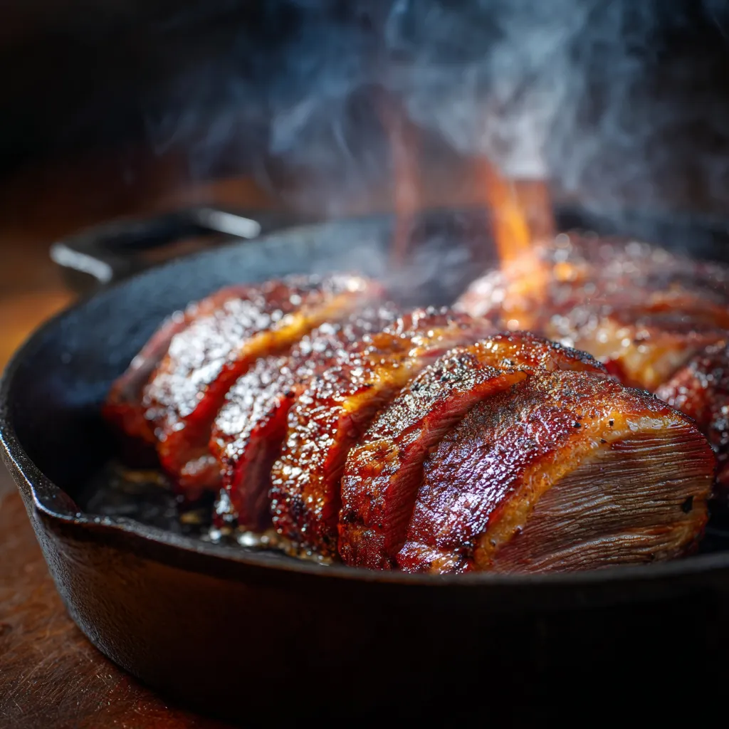 Searing picanha in cast iron skillet