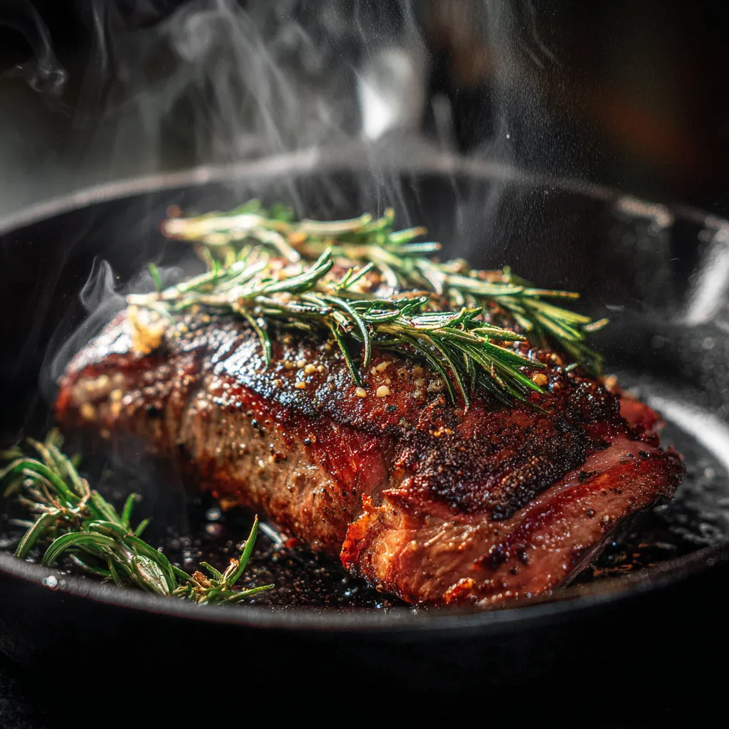 Searing Sous Vide-Style Tri-Tip Steak in cast iron