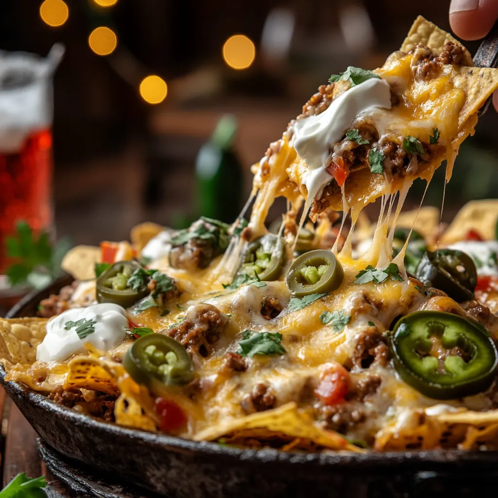 Sous Vide Ground Beef Nachos: 5 Amazing Party Reasons 9 layered tortilla chips with beef, cheese, and beans ready to bake