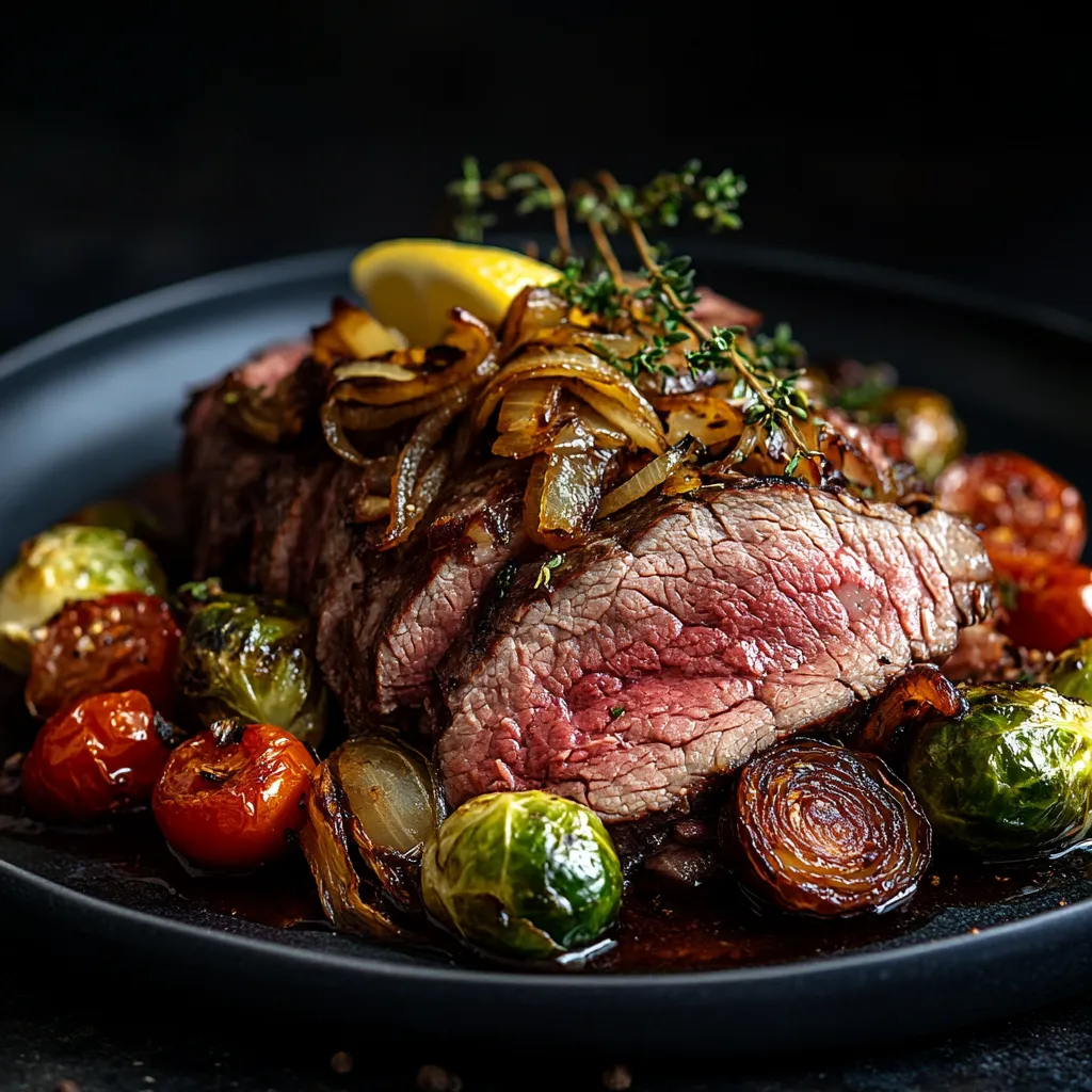 How Long to Sous Vide a Sirloin Tip Roast: 3 Proven Time Ranges for Perfect Results 9 sliced sous vide sirloin tip roast with vegetables