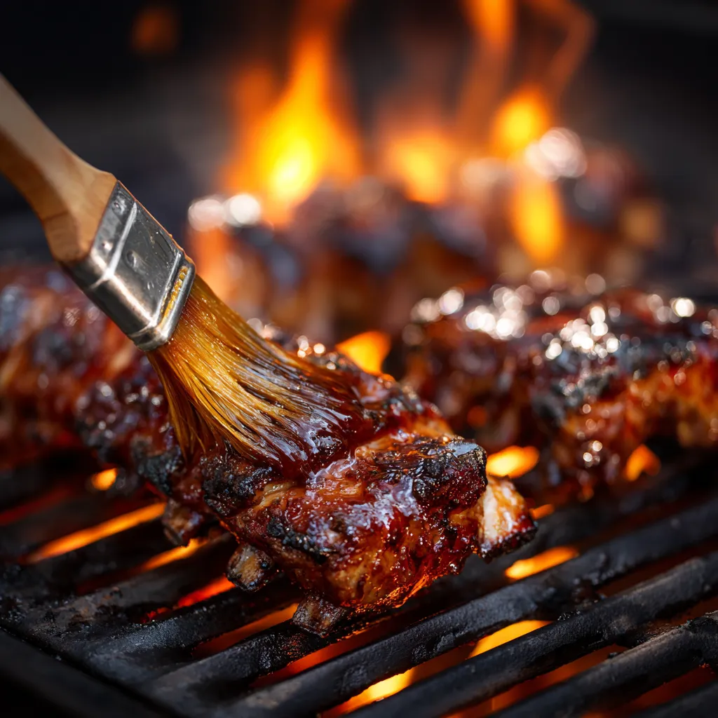 Sous Vide Beef Baby Back Ribs | Amazing 3-Step Recipe | Tender & Juicy 9 grilled beef baby back ribs glazed over flame