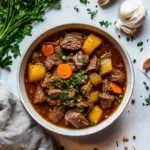 Recipe card for how to sous vide beef stew meat
