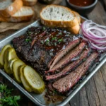 sous vide brisket cooking steps collage