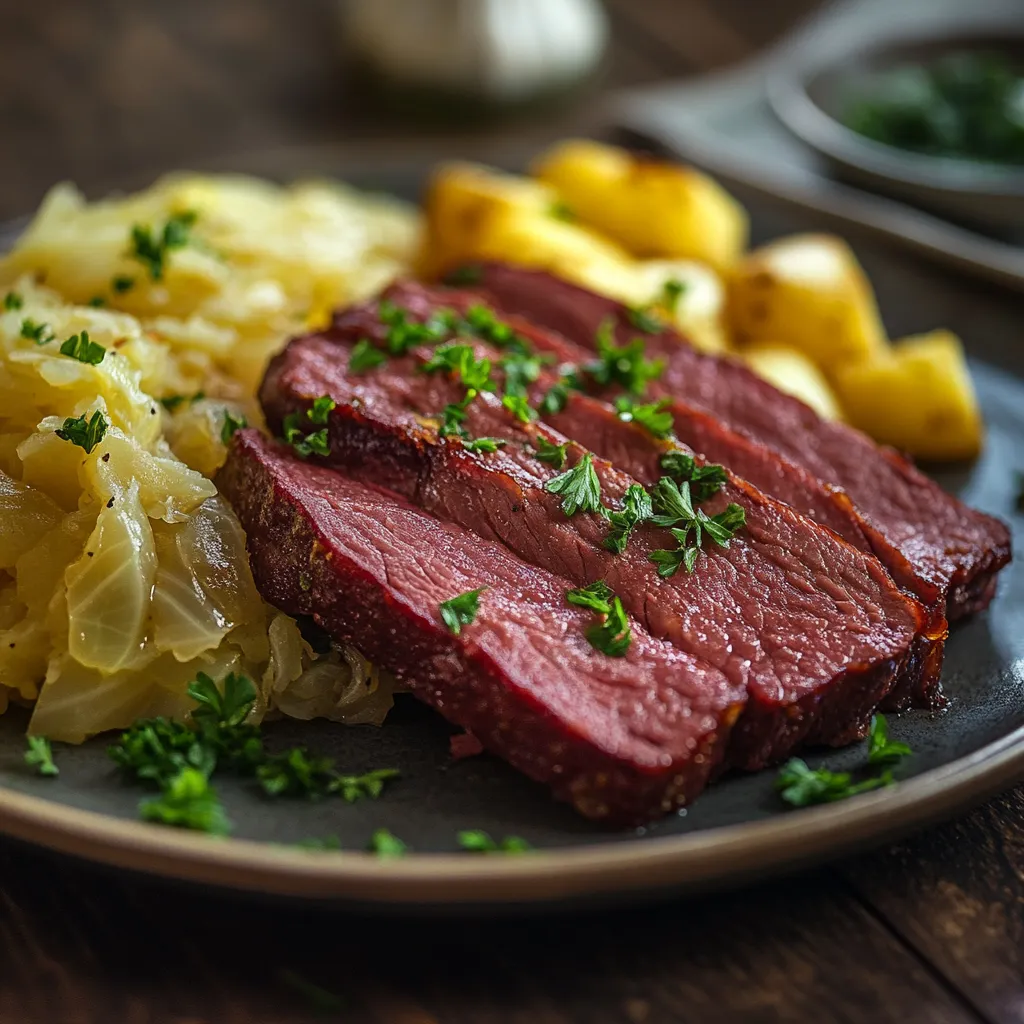 Sous Vide Corned Beef Brisket – Ultimate 48-Hour Delicious Winner 9 plated sous vide corned beef with cabbage