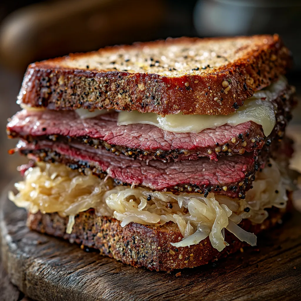 sous vide corned beef for reubens sandwich on rye