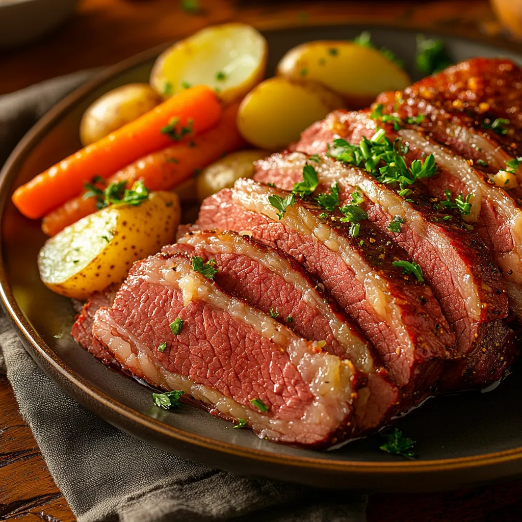 Sous Vide Corned Beef For Reubens – Best Juicy Reuben Recipe (24 Hr) 9 sliced sous vide corned beef served with cabbage and vegetables