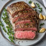 Recipe card for Sous Vide Garlic Herb Tri-Tip Steak