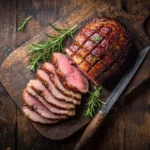 Sous vide picanha roast sliced on board