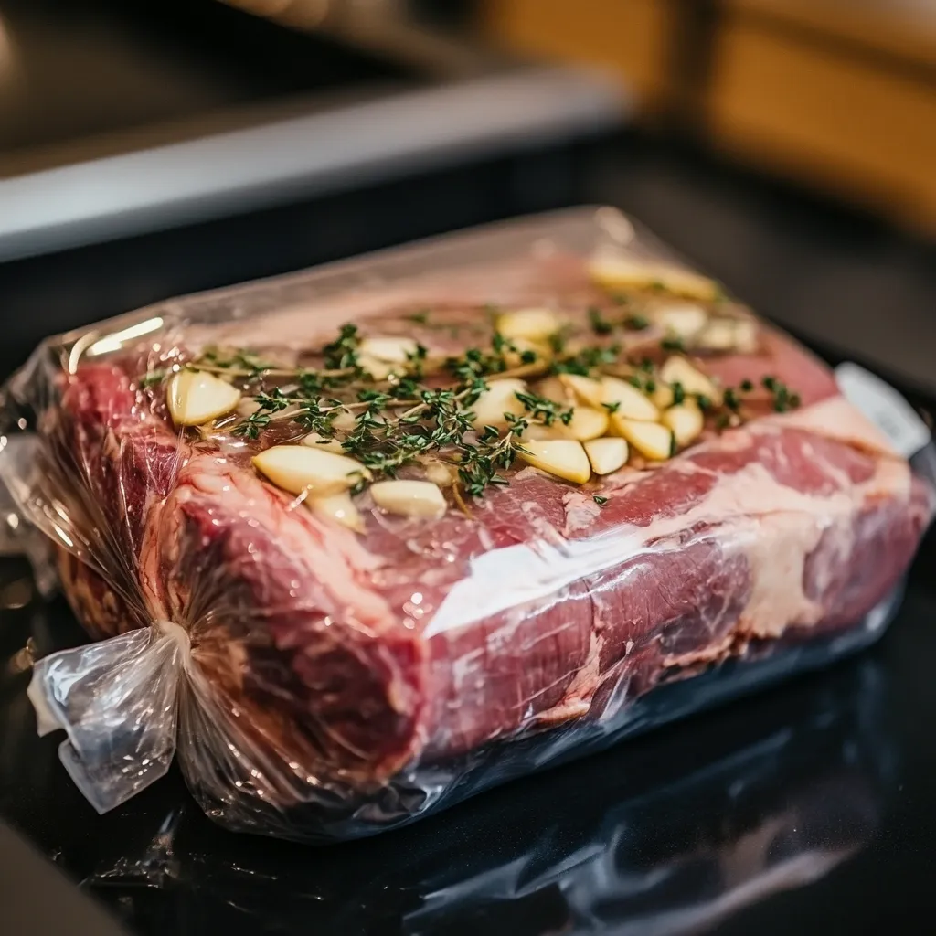 Foolproof Sous Vide Prime Rib Recipe | Ultimate Guide + 7 Tips 8 Sous vide prime rib roast cooking at 131F in water bath