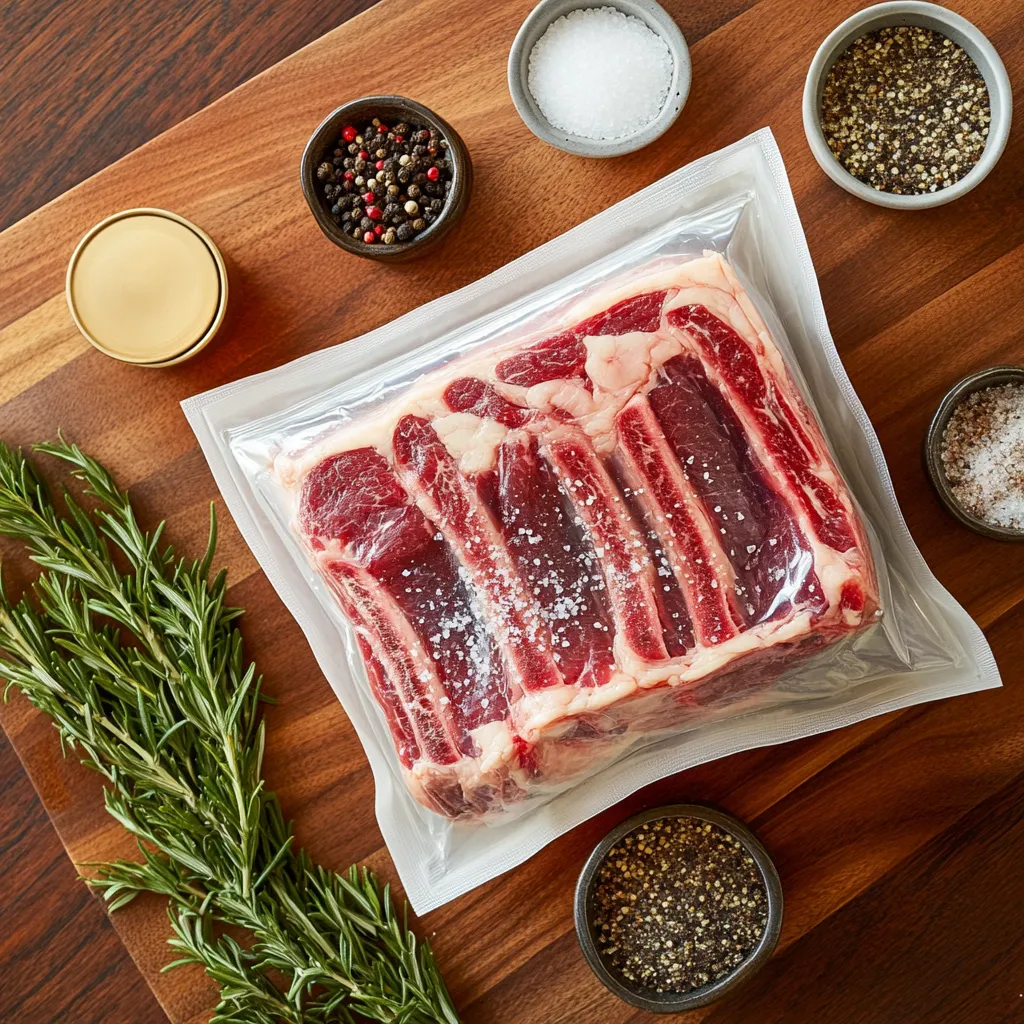 Sous Vide Prime Rib for Two – Juicy, Perfect Results (2025) 7 raw ingredients for sous vide prime rib for two