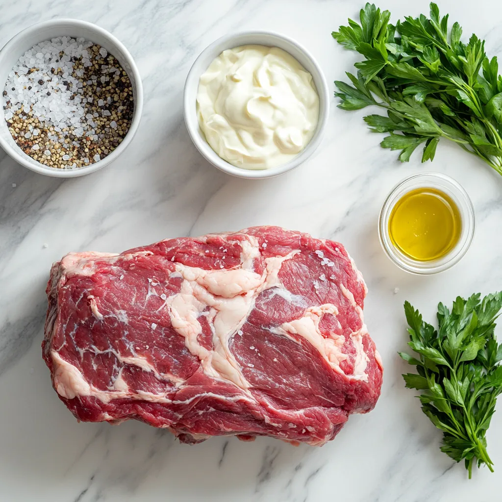 prime rib roast and horseradish ingredients
