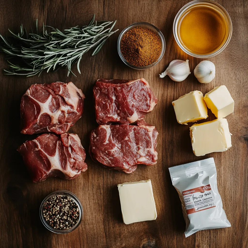 Sous Vide Steak Sirloin – Delicious 7-Step Guide for Perfect Results 7 sous vide sirloin steak ingredients laid out for prep