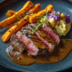 sous vide sirloin steak step-by-step collage