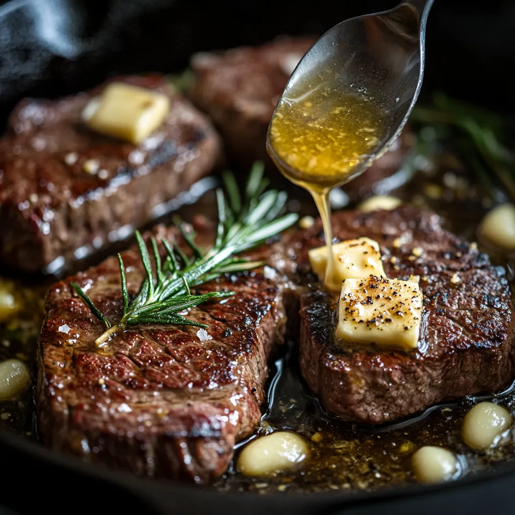 Sous Vide Strip Steak Recipe | Amazing Juicy Steak (2025 Guide) 9 Searing sous vide strip steak in cast iron skillet