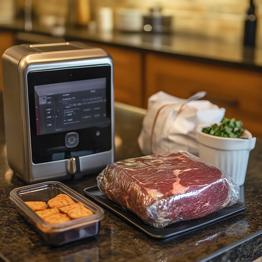 Sous Vide Top Round Roast in water bath