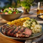 Grilled Sous Vide Tri-Tip served with sides