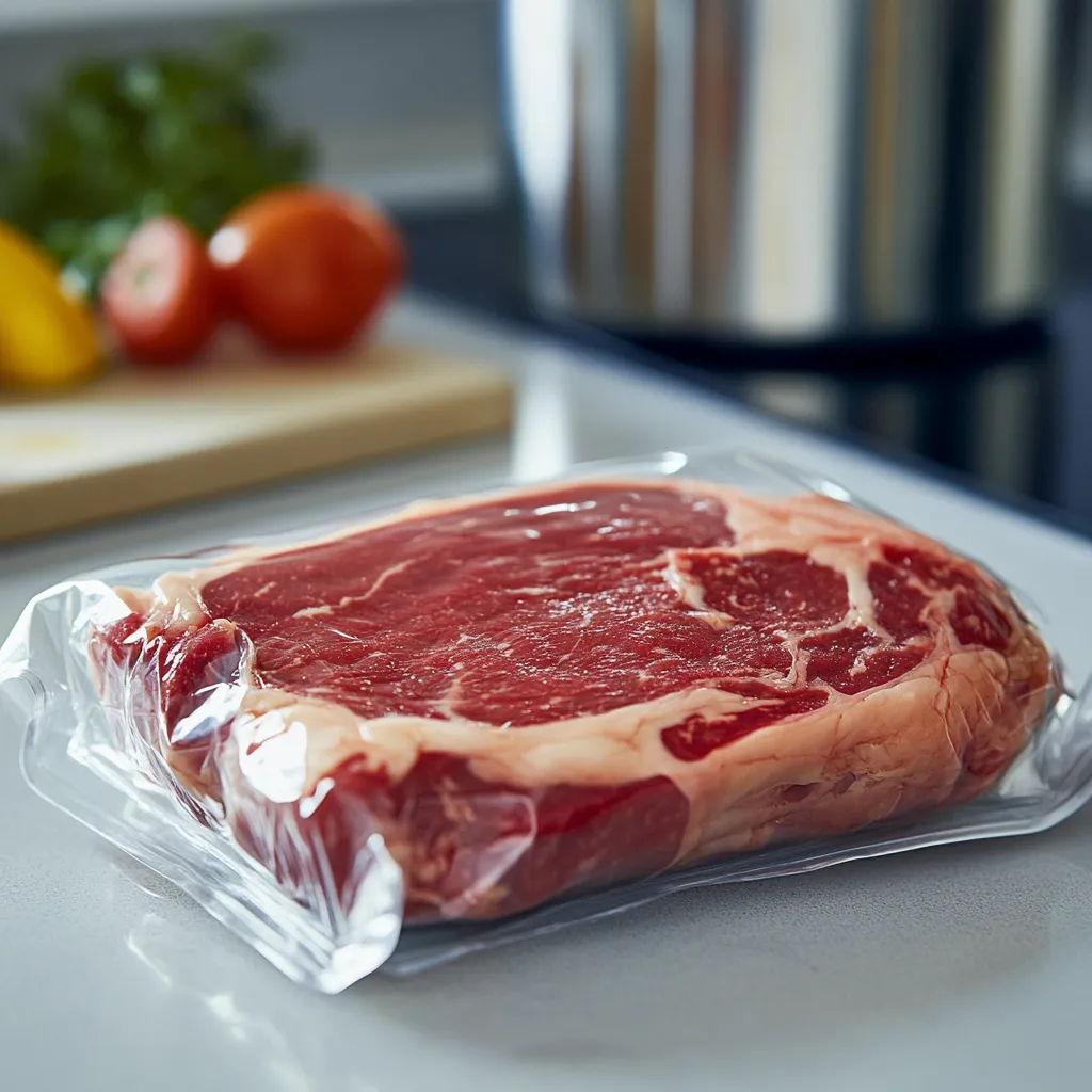 vacuum sealing ribeye steak