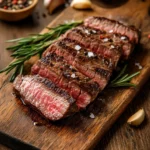 zero-stress sous-vide steak sliced with herbs and garlic