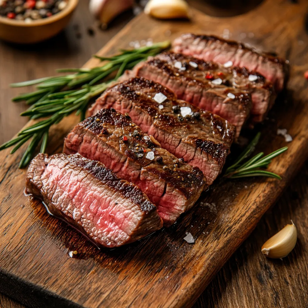 zero-stress sous-vide steak sliced with herbs and garlic