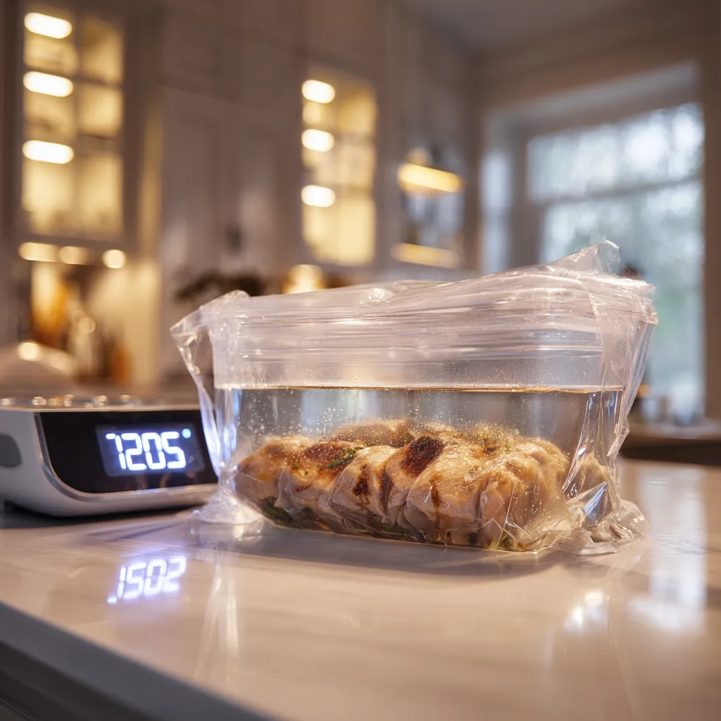 Roli Roti Sous Vide Chicken – 5 Epic Steps to Juicy Perfection 8 Chicken roulade cooking sous vide at 145°F