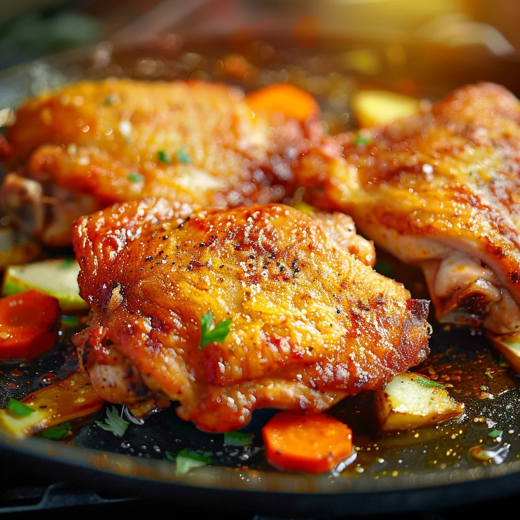 crispy sous vide chicken thighs serving