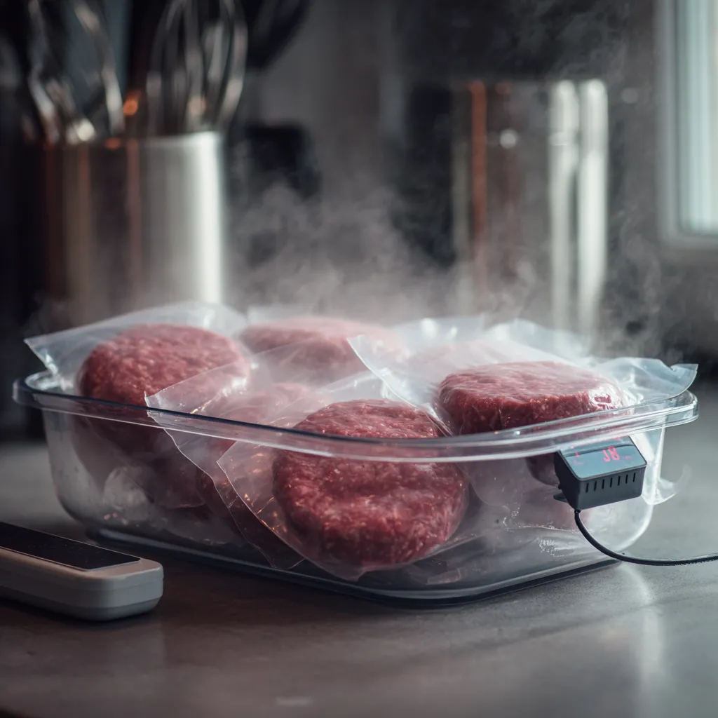water bath for hamburger sous vide recipe