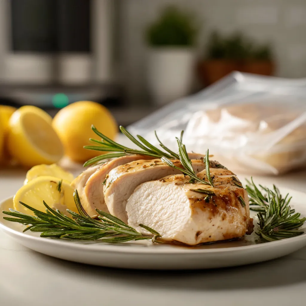 kevin sous vide chicken sliced juicy