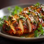 Step-by-step marinated chicken sous vide recipe card