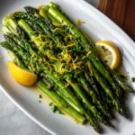 plated sous vide asparagus