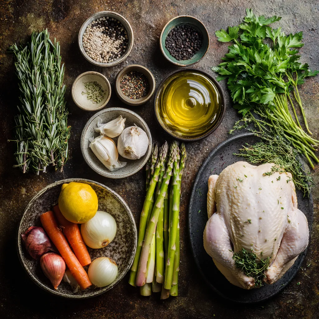 Roli Roti Sous Vide Chicken – 5 Epic Steps to Juicy Perfection 7 Ingredients for Roli Roti sous vide chicken laid out