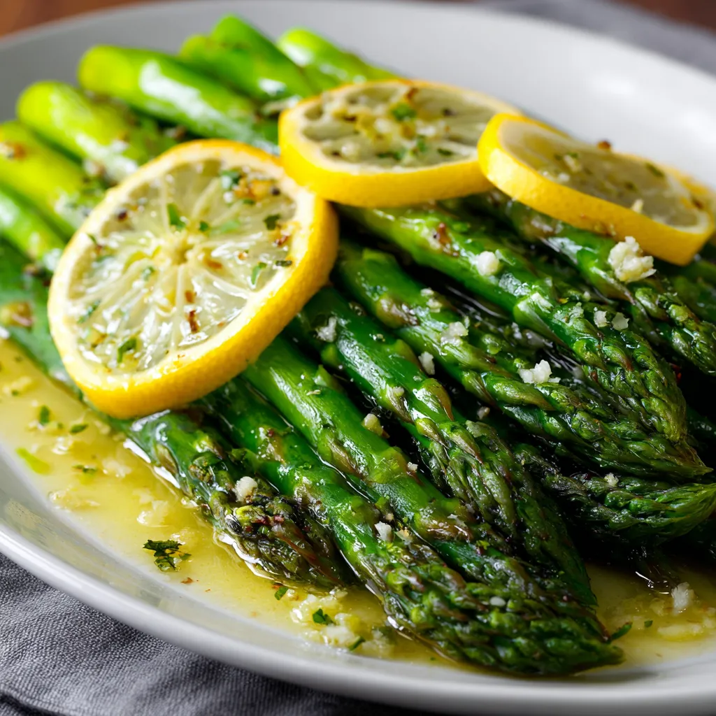 sous vide asparagus served with lemon