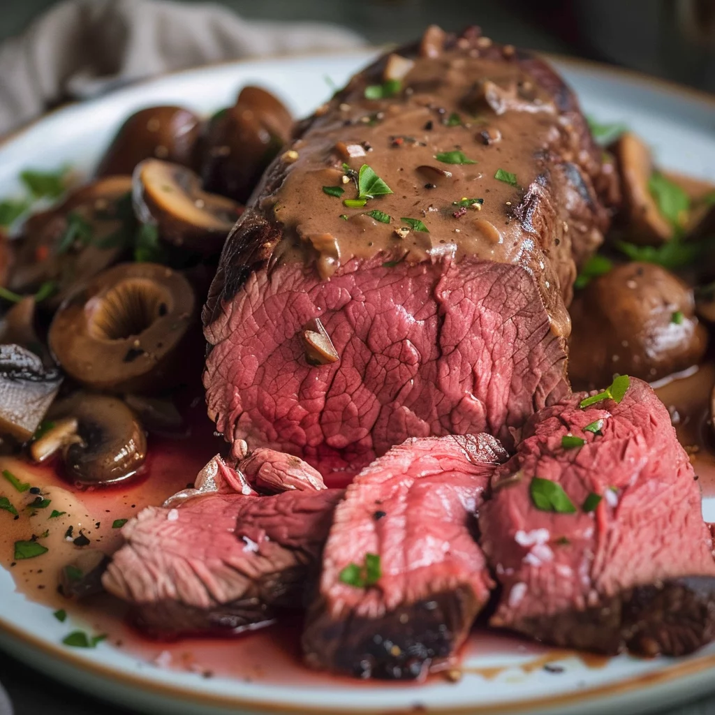 sous vide beef tenderloin serving