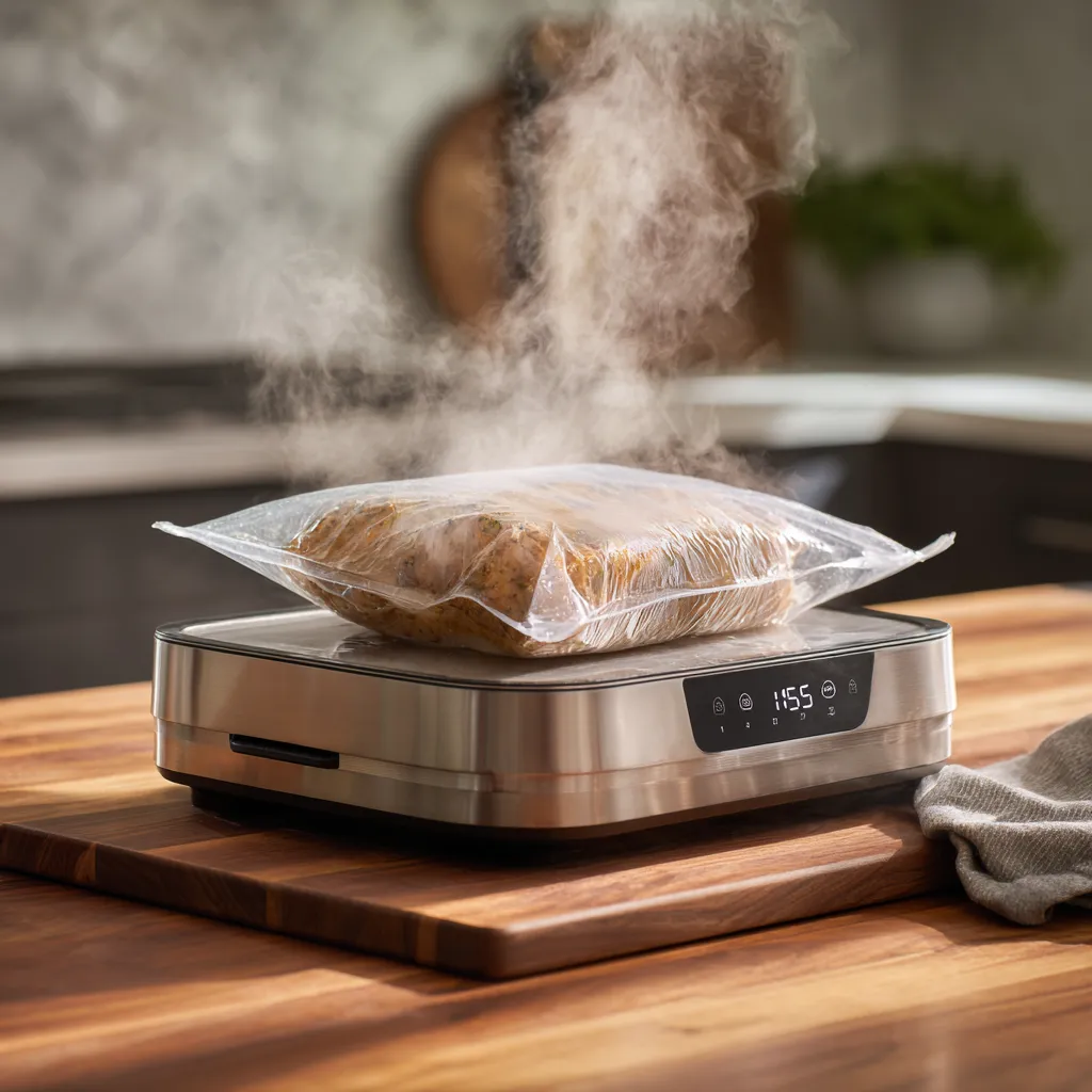 Sous Vide Chicken Breast: 1 Foolproof Way to Juicy Results 9 Sealing chicken breast for sous vide with herbs