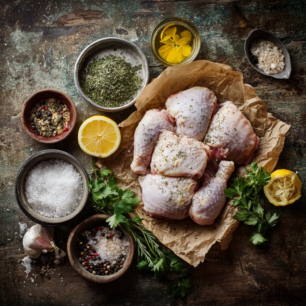 sous vide chicken ingredients layout