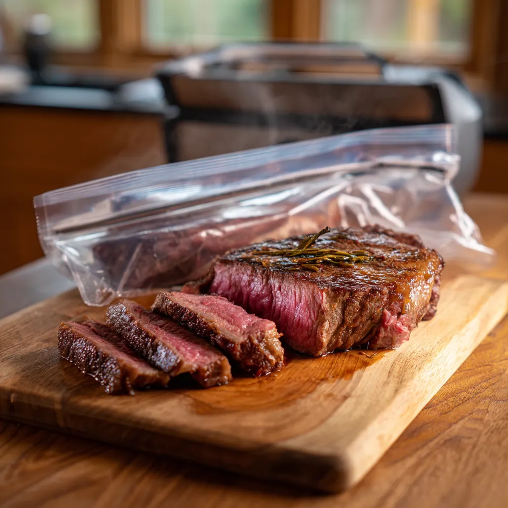 sous vide Costco steak perfectly cooked