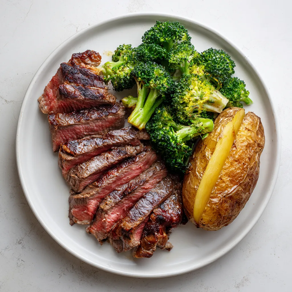 Sous Vide Costco Steak – 1 Foolproof Way to Get Perfect Results 9 Sous vide Costco steak with roasted broccoli and potato