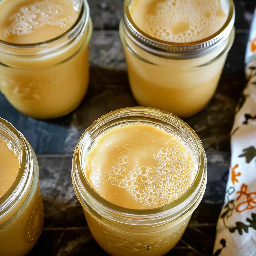 sous vide custard jars serving