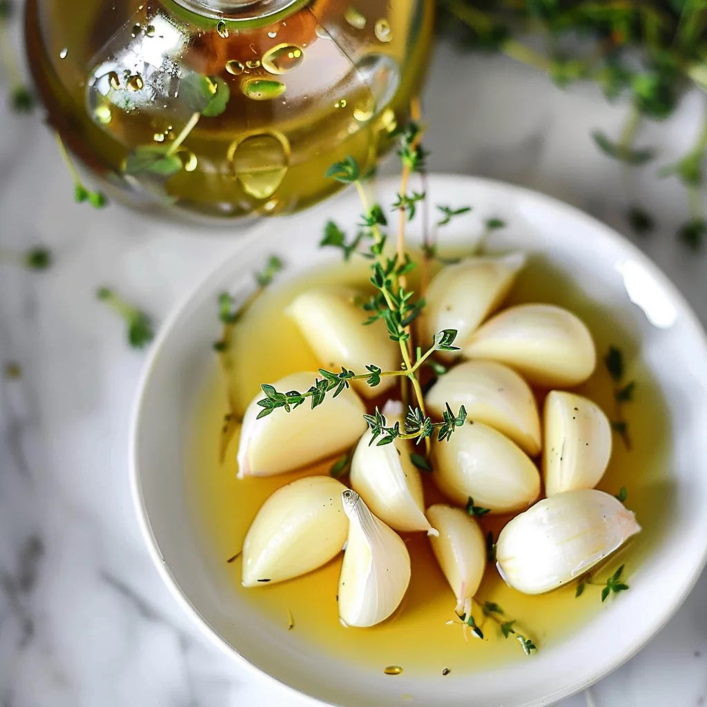 sous vide garlic confit serving