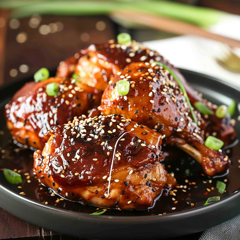 sous vide korean bbq chicken serving