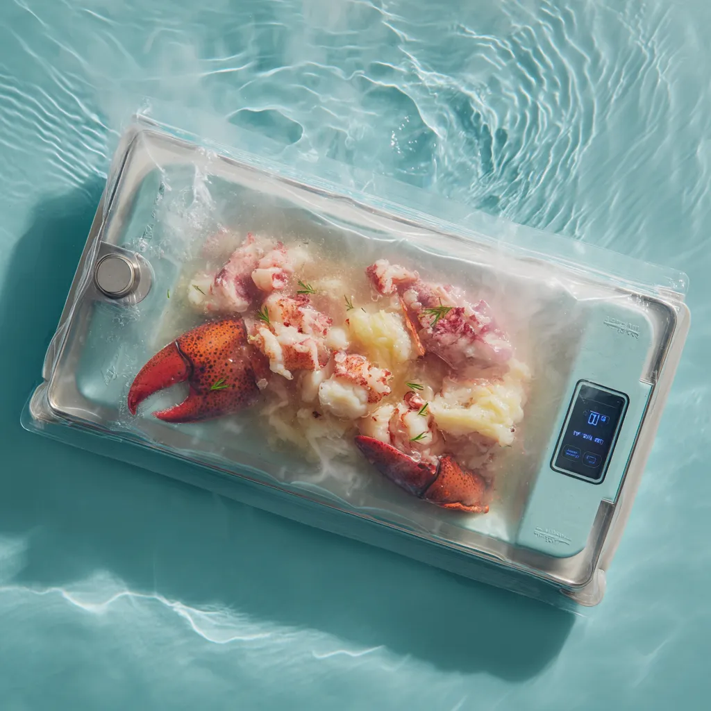 sous vide lobster tail 3-ingredient cooking in water bath