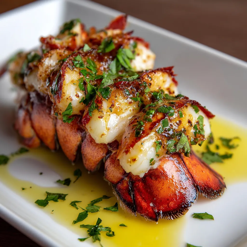 reheated sous vide lobster tail 3-ingredient with parsley